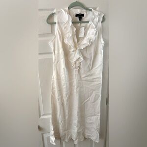Ashely Stewart, brand new, white linen dress, women’s size 14.